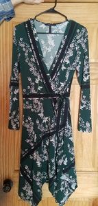 isabella asymmetrical wrap dress